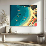 Malen nach Zahlen Kunst Natur Boote lie im Meer und Strand fest