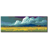 Painting by Numbers Art Nature Green Meadows and Mountains