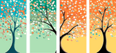 Grind nach Zahlen Kunst Natur four Farben Baum