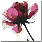 Grind nach Zahlen Blumen Rose die nach left guckt
