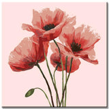 Grind after blooming three red tulips