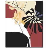 Malen nach Zahlen Kunst Malerei Blatt Schwarz Weiss braun