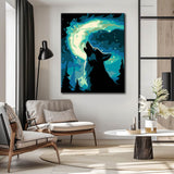 Malen nach Zahlen Nördlicher Aurora Nachtwolf