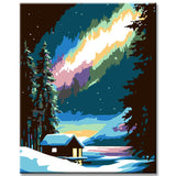 Malen nach Zahlen Galaxie und Aurora Polarlichter