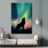 Painting by Numbers Howling Wolf in the Northern Lights Shipping from DE