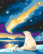 Malen nach Zahlen Eisbär mit Aurora