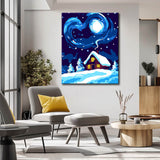 Malen nach Zahlen Winternacht Schnee