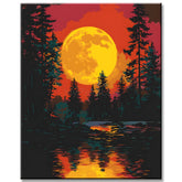 Malen nach Zahlen Nachtstimmung mit Blutmond