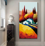 Malen nach Zahlen Folkart Volkstkunst Haus in Landschaft