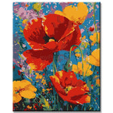 Grind nach Zahlen Blumen Rote Mohnblume