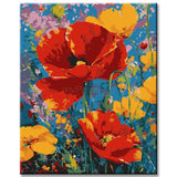 Grind nach Zahlen Blumen Rote Mohnblume