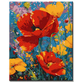 Malen nach Zahlen Blumen Rote MohnBlume