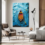 Malen nach Zahlen Einsames Boot im Meer