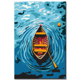 Malen nach Zahlen Einsames Boot im Meer