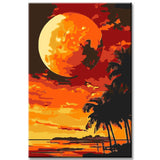 Malen nach Zahlen Schöner roter Mond