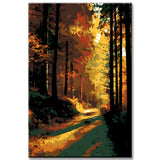 Painting by Numbers Bright Light in the Forest Shipping from DE