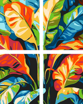 Malen nach Zahlen Tropical art design 4-piece Versand from DE