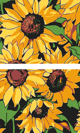 Malen nach Zahlen Sonnenblumen Kunst 2-part Versand from DE