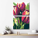 Malen nach Zahlen Lila Tulpen 2-teilig Versand aus DE