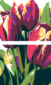 Malen nach Zahlen Lila Tulpen 2-teilig Versand aus DE