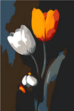 Grind after Zahlen Orange and White Tulip Black White Versand from DE