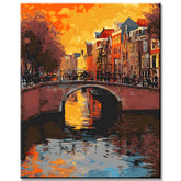 Malen nach Zahlen Niederlande Holland Illustration Stadt