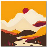 Painting by Numbers Art Sun over Mountain