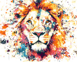 Painting by Numbers Art Lion Head with Graffiti