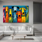 Painting by Numbers Art Four Colorful Dogs