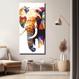 Malen nach Zahlen Kunst Tier Elefant mit Buntem Kopf und Rüssel