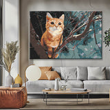 Painting by Numbers Art Animal Orange Cat Clinging to Branch