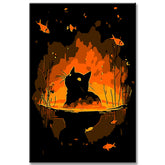 Malen nach Zahlen Kunst Tier Katze und Fische