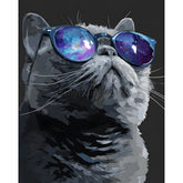 Grind nach Zahlen Katze mit Brille