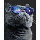 Grind nach Zahlen Katze mit Brille