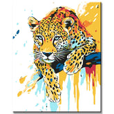 Grind nach Zahlen Kunst Tier Leopard hangs rum