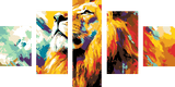 Painting by Numbers Art Animal Colorful Lion Face from the Front 5-piece