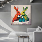 Grind nach Zahlen Hasenpaar beim Kaffee