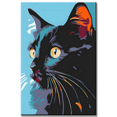 Grind after Zahlen Schwarze Katze im Portrait