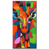 Malen nach Zahlen Kunst Malerei Giraffe Portrait farbig