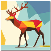 Malen nach Zahlen Polygon Rothirsch Kunst