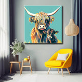 Malen nach Zahlen Highland Hochland Rind Mutter und Baby