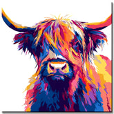 Malen nach Zahlen Farbiges Highland Hochland Rind