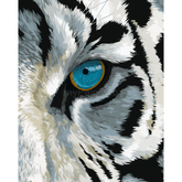 Grind after Zahlen Weißer Tiger with blue Auge