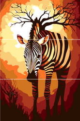 Malen nach Zahlen Grafik Tier Kunst Zebra 3-part Versand from DE