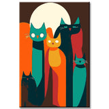 Malen nach Zahlen Abstrakte Kunst Katzenfamilie