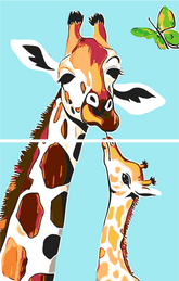 Malen nach Zahlen Giraffe mit gebogenem Hals 2-teilig Versand aus DE