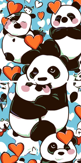 Malen nach Zahlen Panda Liebe 2-part Versand aus DE