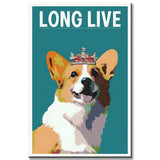 Malen nach Zahlen Der Hund der Königin Queen mit Krone