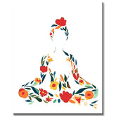 Malen nach Zahlen Yoga Meditation Aquarell Blumen