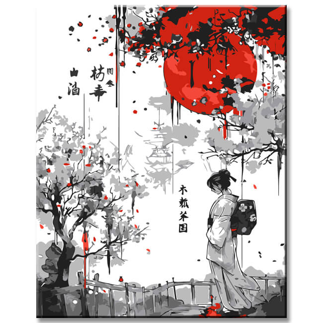 Malen nach Zahlen Japanischer Poet I